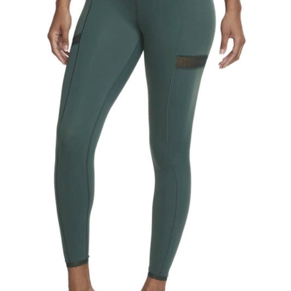 Nike Women’s Dri-Fit High-Rise Green Leggings Lace Detail Size XS